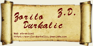 Zorilo Durkalić vizit kartica